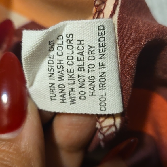 August Sky Geometric Balloon Sleeve Button-Front Blouse Multicolor Size M - Picture 9 of 10